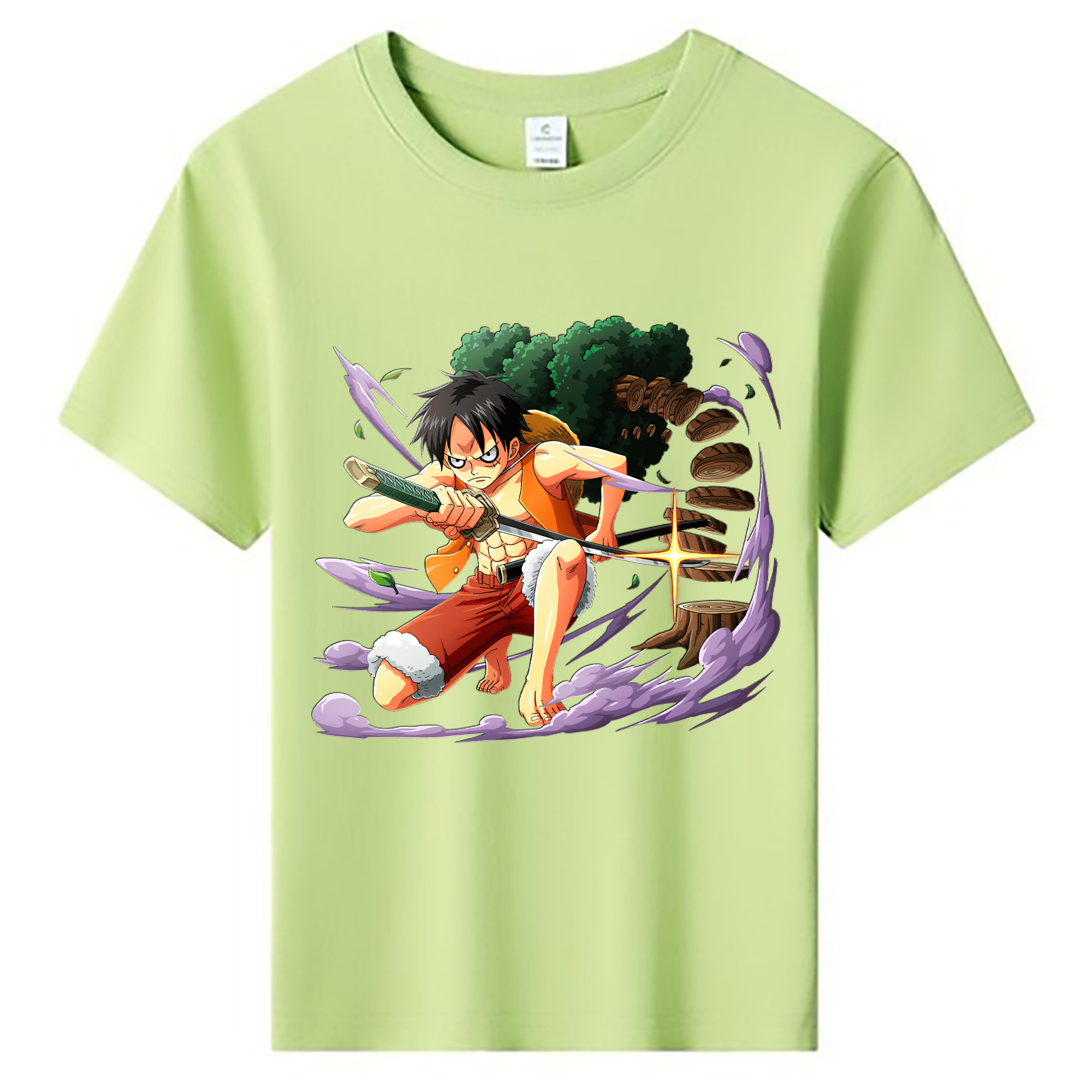 ワンピース モンキー・D・ルフィ ONE PIECE Monkey D. Luffy 綿100％キッズTシャツ（フロントプリント）